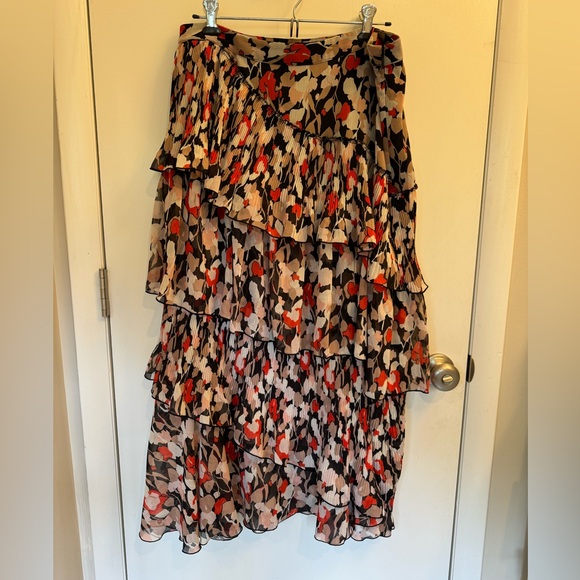 NWOT Ted Baker London tiered ruffle maxi Dornie style skirt, size 12 - Picture 3 of 6